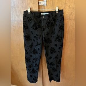Jones New York Lexington Special Edition Black Denim with Raised Floral Pattern